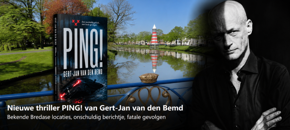 Boekcover van thriller PING! met schrijver Gert-Jan van den Bemd uit Breda