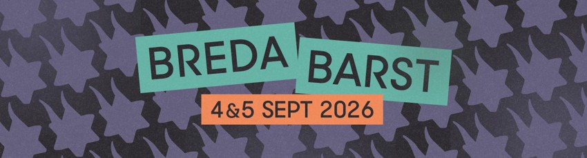 Banner van Breda Barst 2026 met de festivaldata 4 en 5 september 2026 in Park Valkenberg Breda.