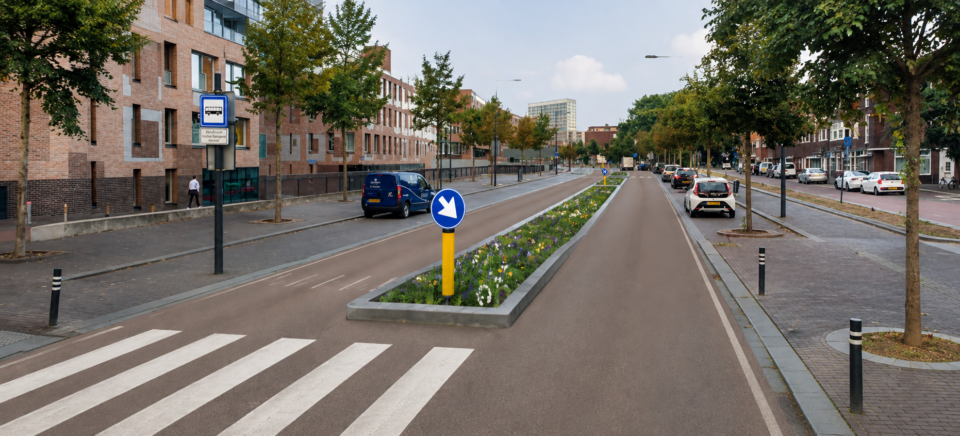 Stationslaan in Breda voorafgaand aan de werkzaamheden en herinrichting in 2026